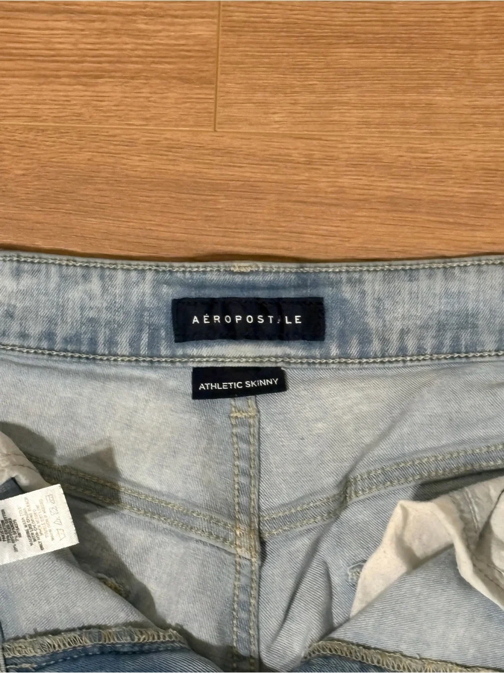 Aeropostale Light Blue Slim Straight Distressed Jeans